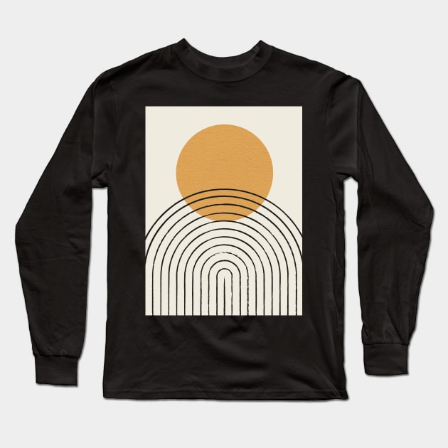 Sun Rainbow Abstract - Mid century modern Long Sleeve T-Shirt by moonlightprint